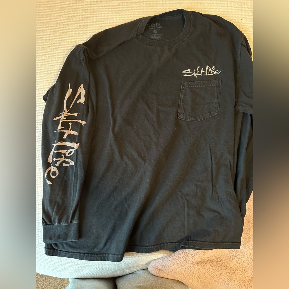 Salt Life black long sleeve t shirt - L